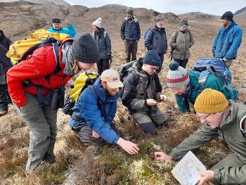 Learning about hummock formation and biodiversity, Beinn Eighe NNR, 25th April 2023 